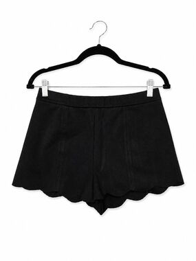 Cooperative Black Scallop Hem High-Waist Shorts